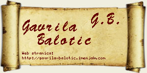 Gavrila Balotić vizit kartica